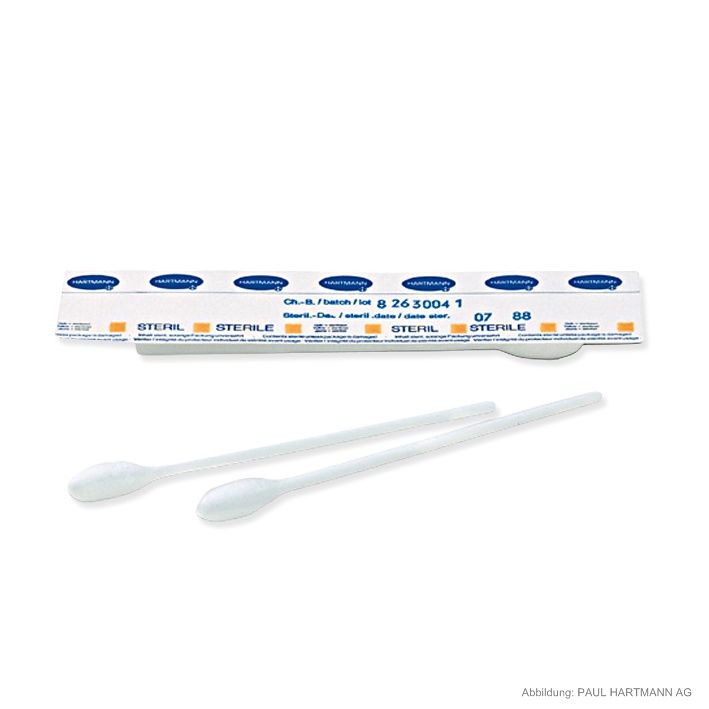 Peha Wattestäbchen steril, aus PP 4 mm Ø, 14 cm (100 x 1 Set)