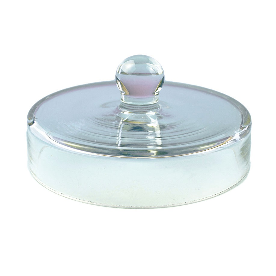 [HCT 44409024] Überfalldeckel aus Glas mit Knopf 10 cm Ø
