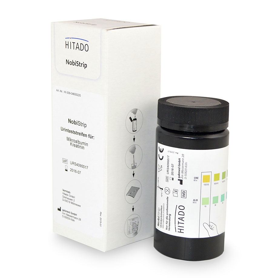 HITADO NobiStrip Mikroalbumin/Kreatinin Harnteststreifen (25 T.)