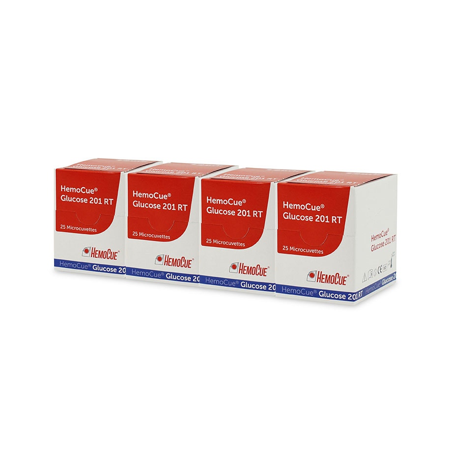 [HIT HC-150-114701] HemoCue Glucose 201 RT Microküvetten (4 x 25 Stck.) einzeln verpackt