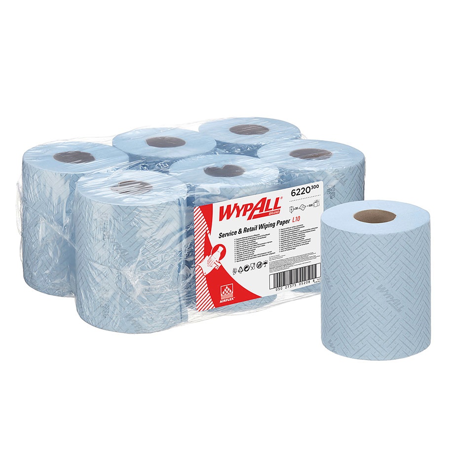 [KIM 6220] WYPALL Reach Papierwischtücher 1-lagig Blau, 38 x 18,3 cm (6 Rl. à 280 Bl.)