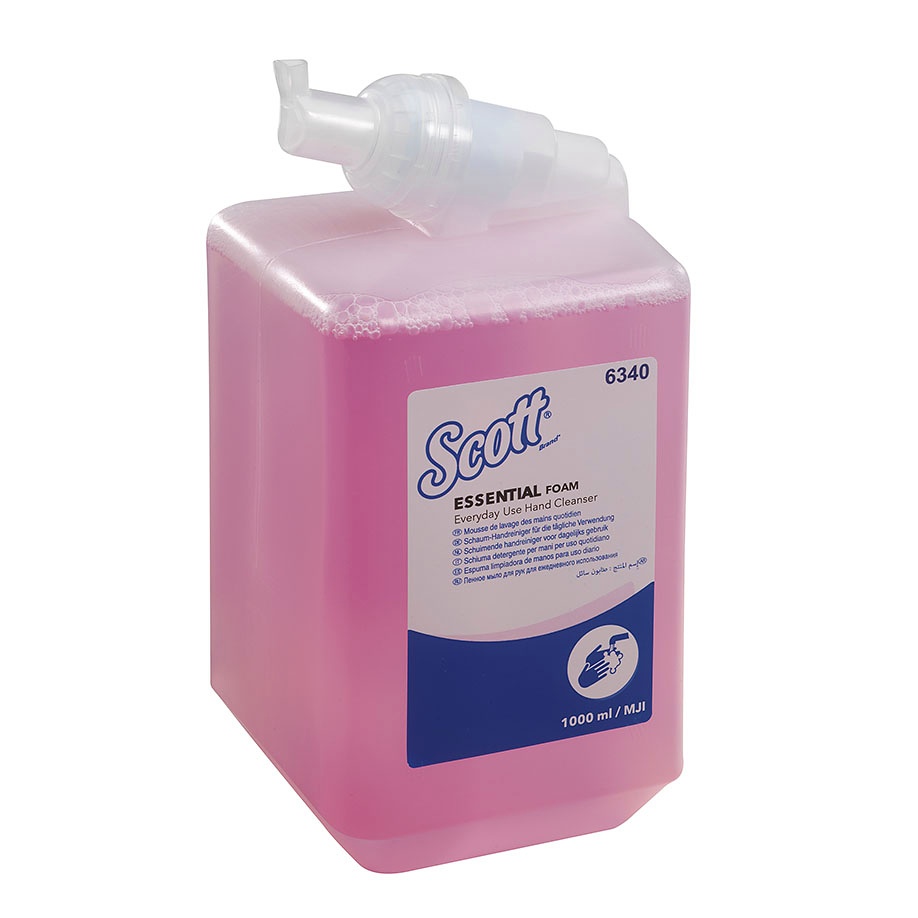 [KIM 6340] SCOTT ESSENTIAL luxuriöse Schaumseife Normal, rosa, parfümiert (6 x 1 Ltr.)