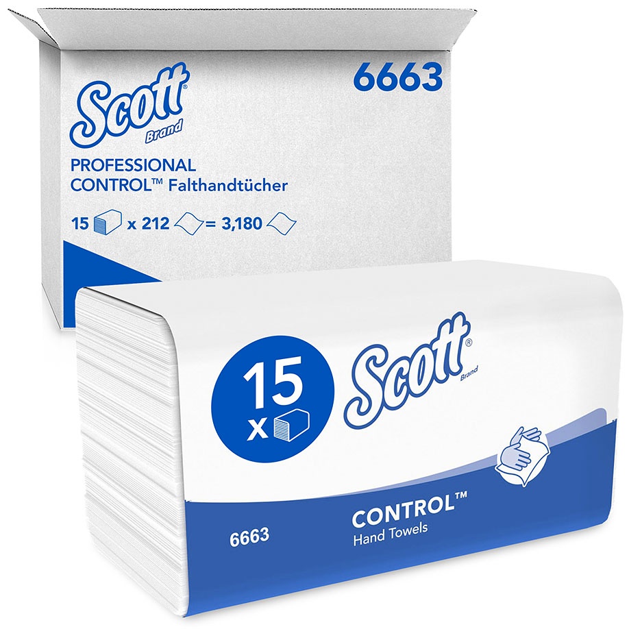 SCOTT Control Falthandtücher 1-lagig Weiß, 20 x 31,5 cm (15 x 224 Bl.)