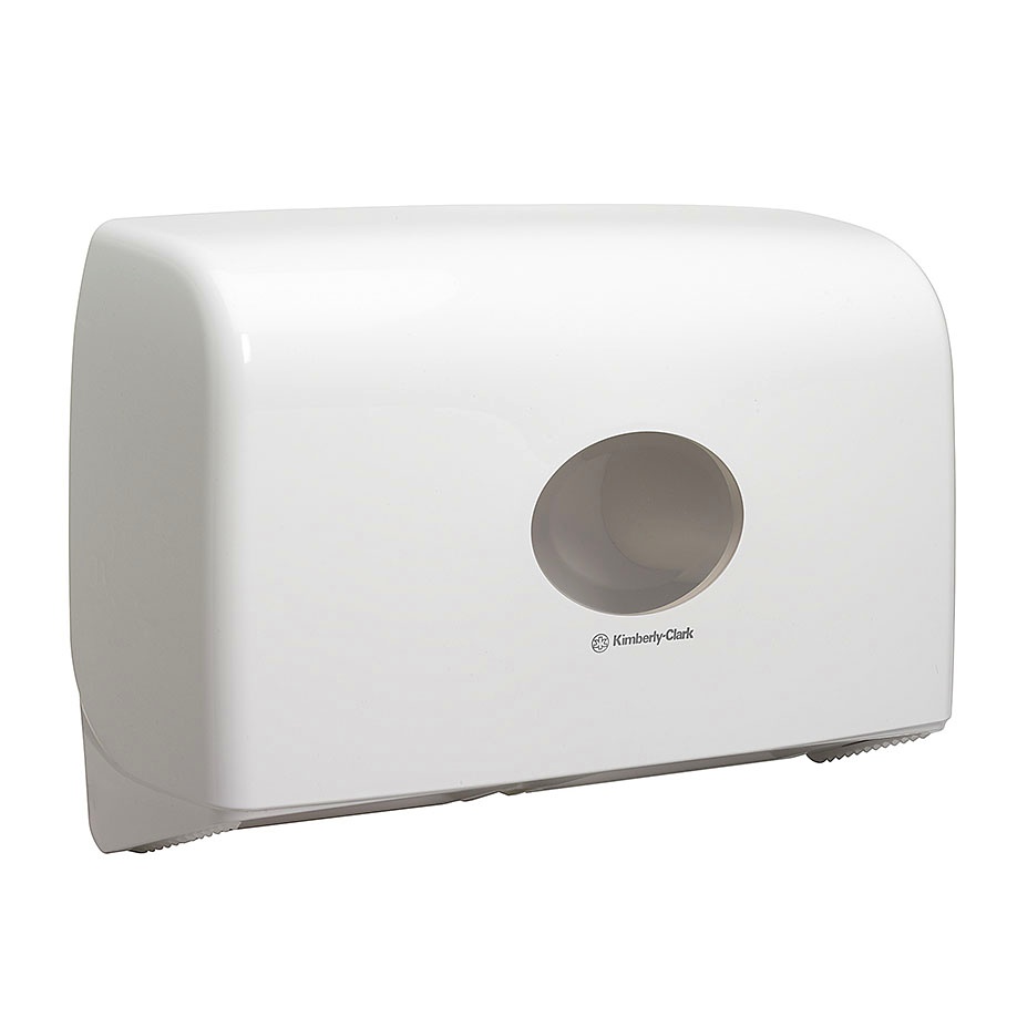 AQUARIUS Mini Doppelrollenspender für Mini Jumbo Toilet Tissue, weiß