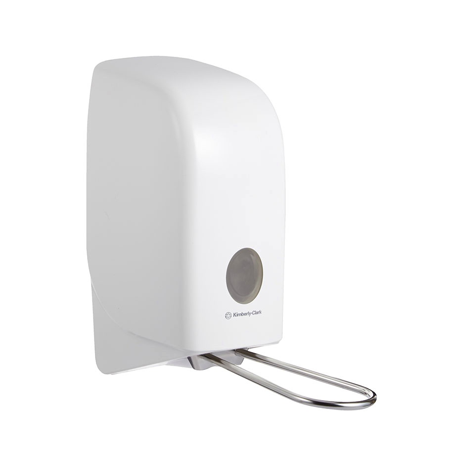 [KIM 6955] AQUARIUS Spender für Handreiniger 1 Ltr. Mit Armhebel, weiß 23,7 x 11,5 x 25 cm