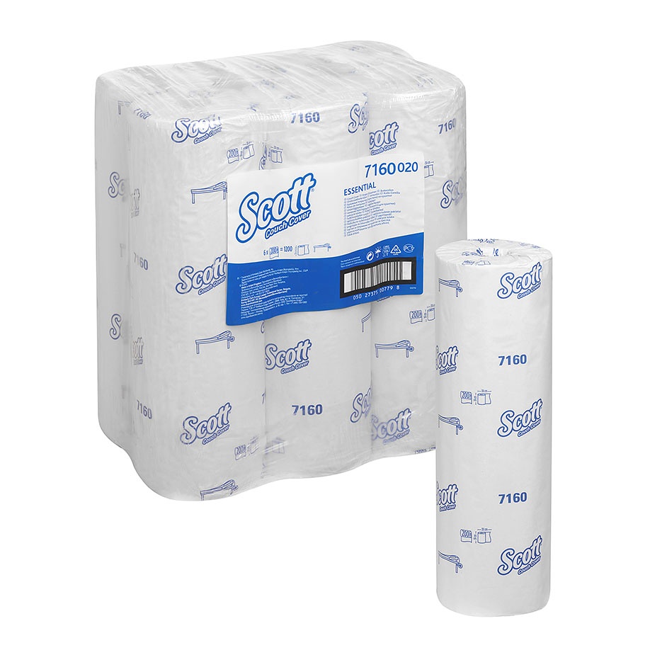 [KIM 7160] SCOTT ESSENTIAL Ärzterollen, 1-lagig Weiß, geprägt, 38 x 38,5cm (6 x 200 Bl.)