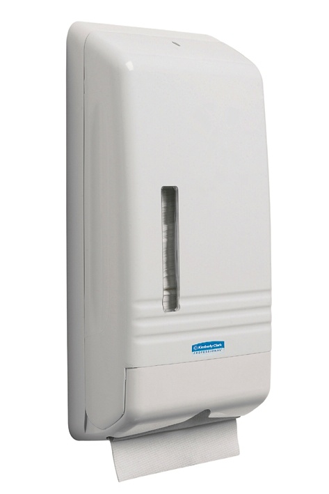 Aquarius Slimfold Handtuchspender, weiß Mit Sichtfenster, 38 x 23.9 x 8.1 cm