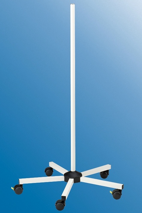 [KLE 210333] Standrohr auf Rollfuß, Stahl Weiß beschichtet, 25 x 1000 mm