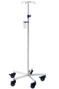 Edelstahl Infusionsständer mit Beschwerung, Monorollen Ø 80 mm