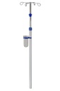 Infusionsstativ Ø 25 mm, verchromt Komplett mit Abtropfglas und Halter