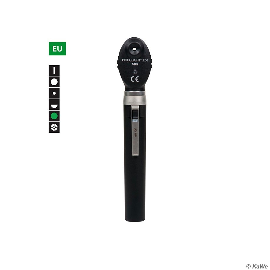 KaWe PICCOLIGHT E56 Ophthalmoskop 2,5 V Night, XH, Griff AA, 6 Blenden