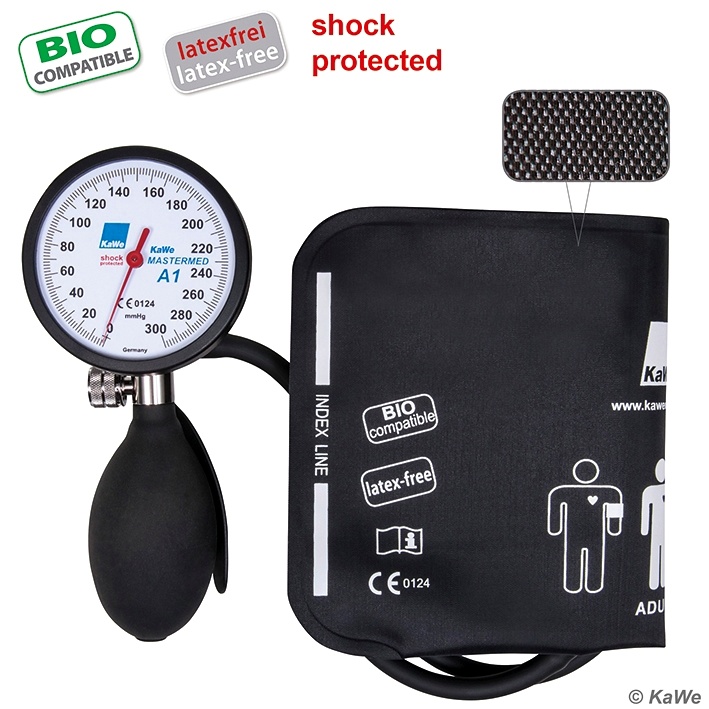 KaWe MASTERMED A1 Blutdruckmessgerät Schwarz, 1-Schlauch, Kunststoffring