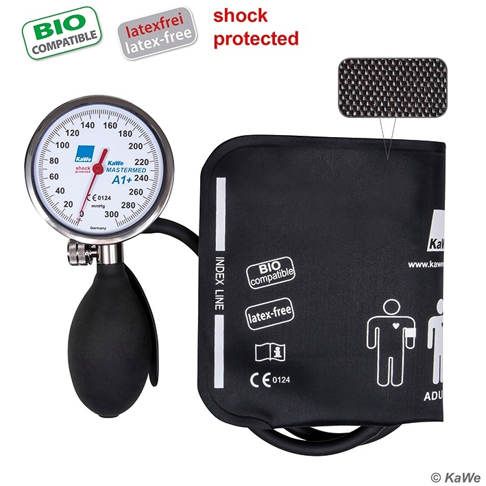 KaWe MASTERMED A1+ Blutdruckmessgerät Schwarz, 1-Schlauch, Metallring
