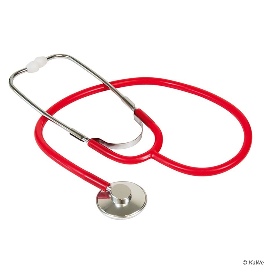 [KUW 06.10300.012] Single Stethoskop, Aluminium, rot