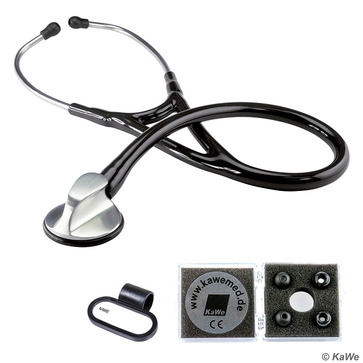 Top-Kardiologie Stethoskop Edelstahl Schwarz