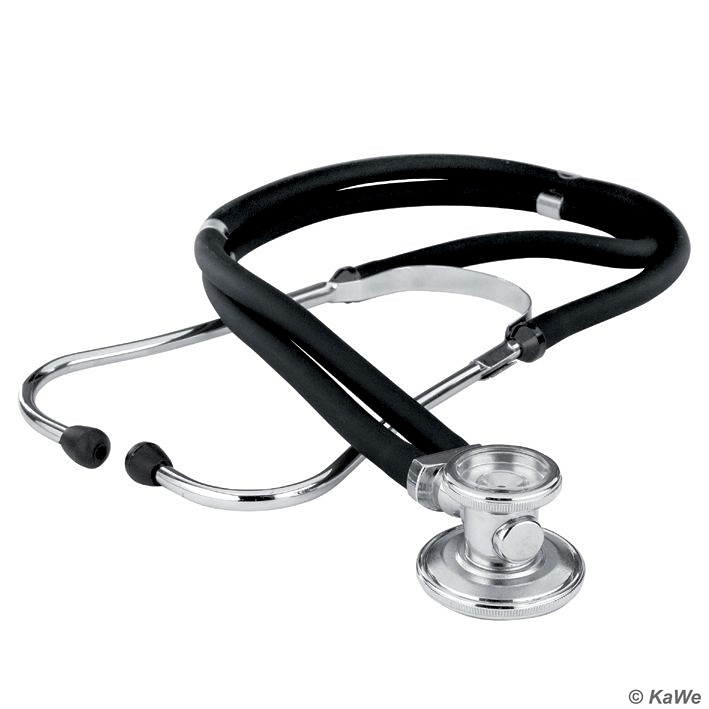[KUW 06.22500.022] Doppelkopf-Stethoskop Typ Rapport Schwarz mit 55 cm Schlauch