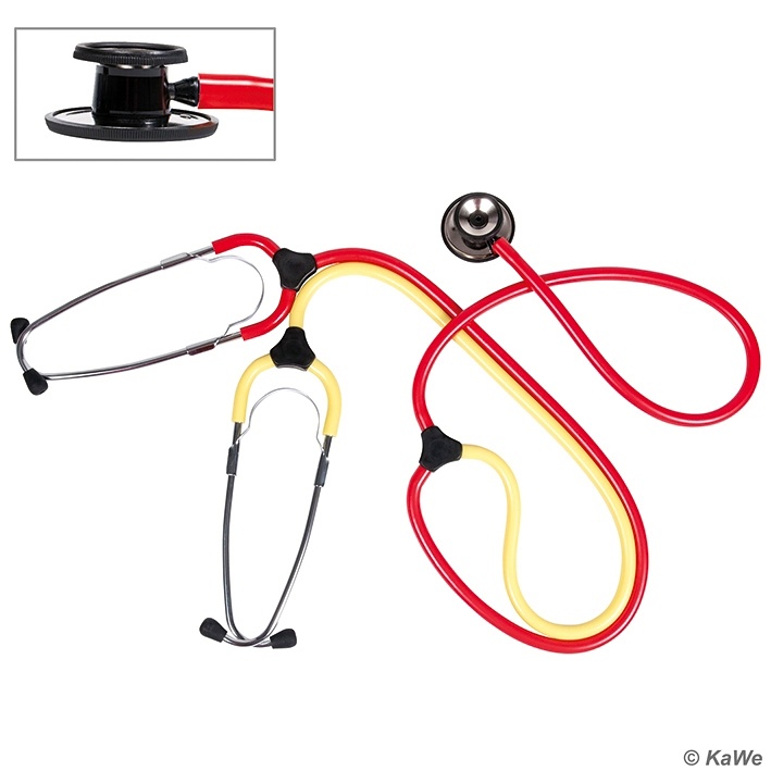 [KUW 06.34200.144] Schwestern-Lehr-Stethoskop Duo Rot-gelb