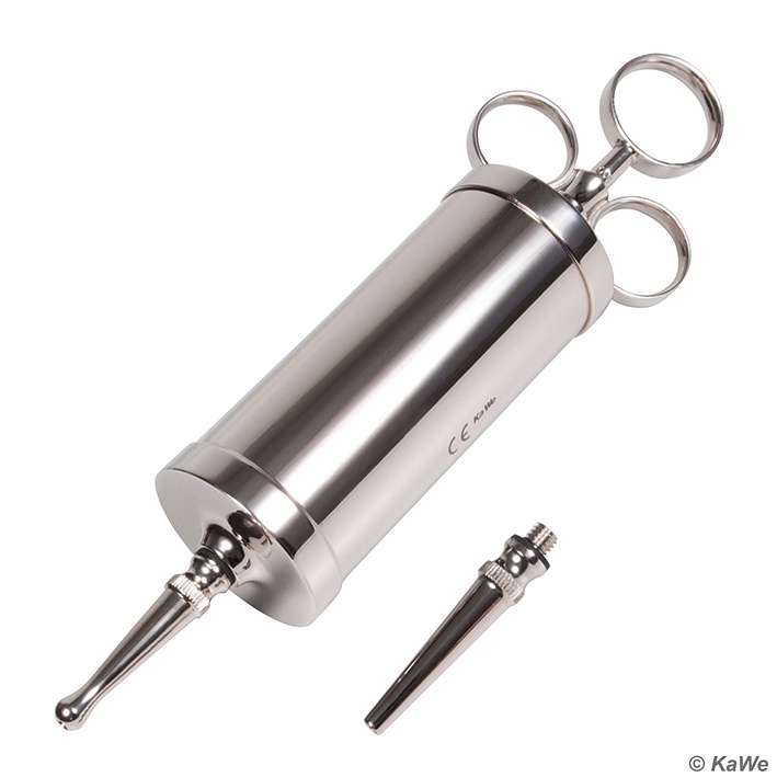 [KUW 11.05110.002] Ganzmetallspritze nach Schimmelbusch Mit 2 Kanülen 100 ccm