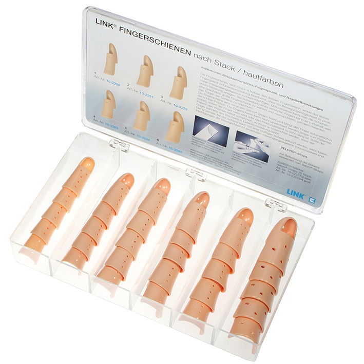 [LIN 10-2226] Fingerschienen nach Stack, hautfarben Kleinsortiment (30 Stck.)
