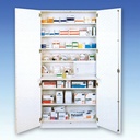 Aufbewahrungs- und Medikamentenschrank Mit 2 Türen, weiß, 205 x 100 x 50 cm