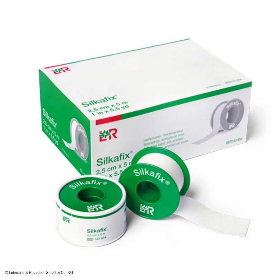 Silkafix-Heftpflaster weiß 5 m x 2,5 cm (12 Stck.)