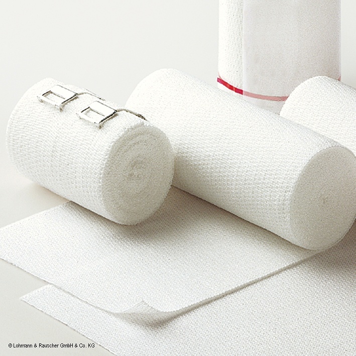 Lenkideal Idealbinde weiß, 5 m x 6 cm Mit Verbandklammern