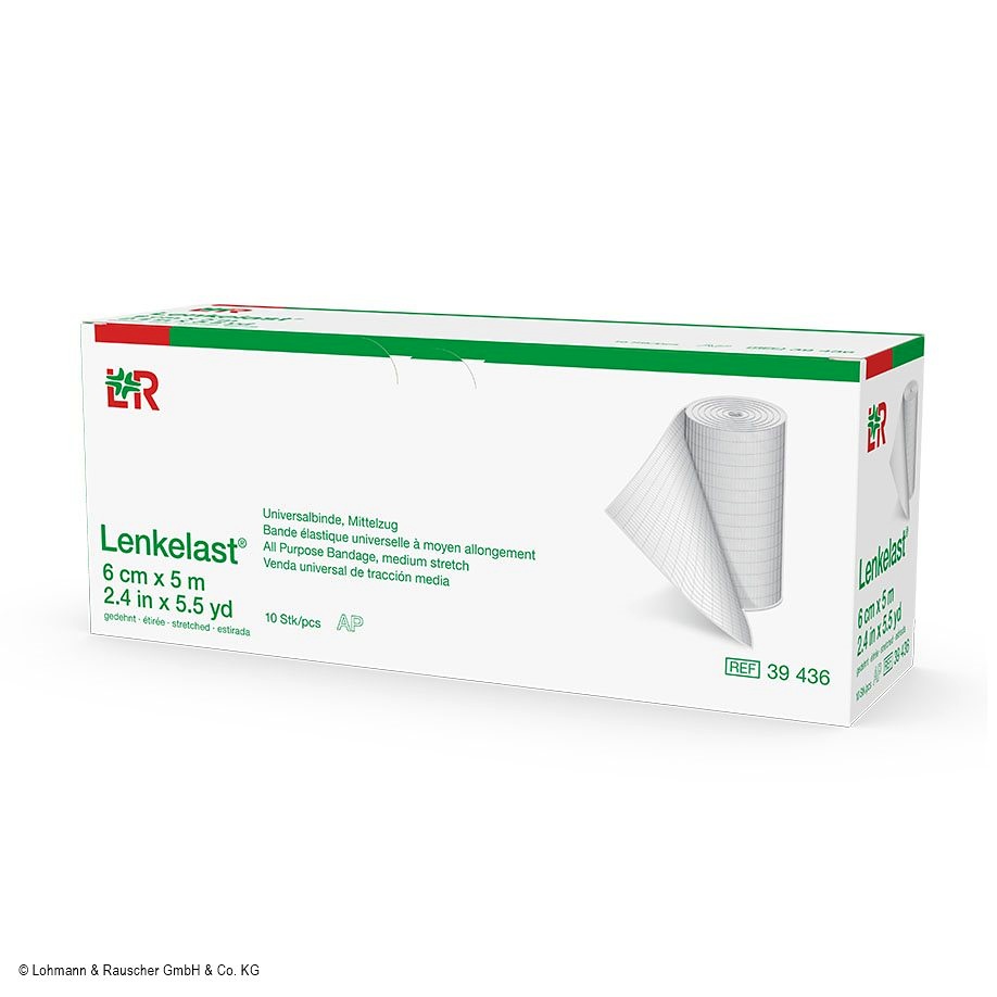 Lenkelast Universalbinden weiß 5 m x 6 cm, lose (10 Stck.)