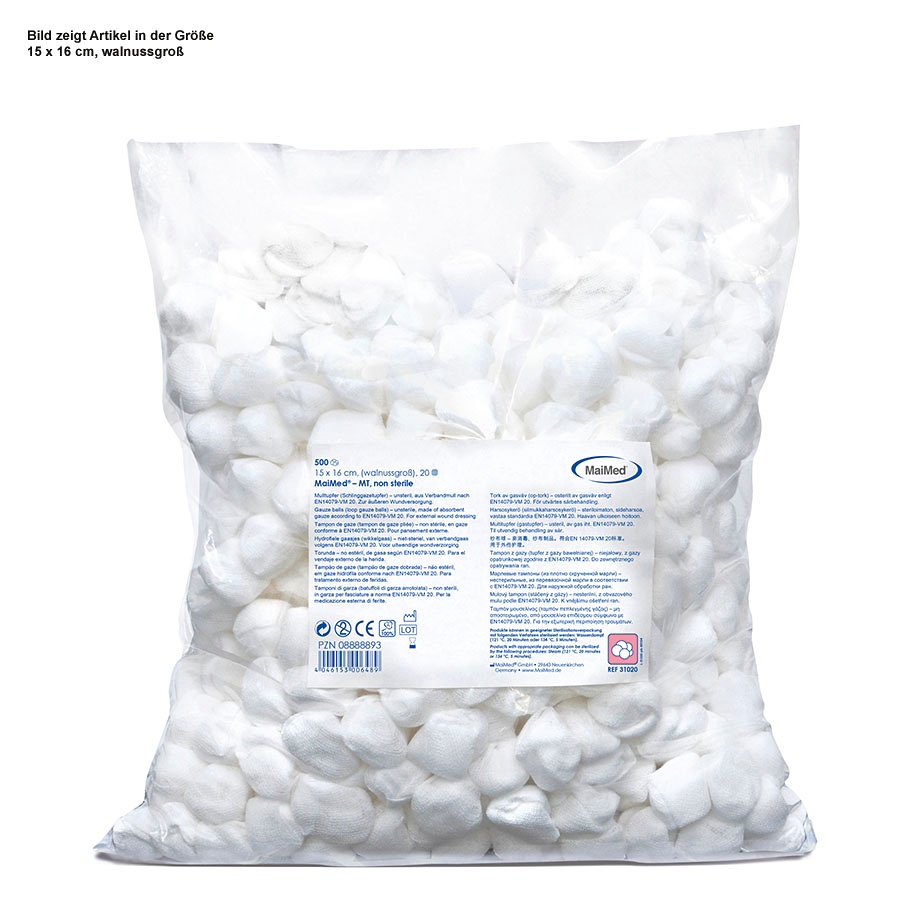 [MAI 31030] Mulltupfer unsteril pflaumengroß 20 x 20 cm (500 Stck.)