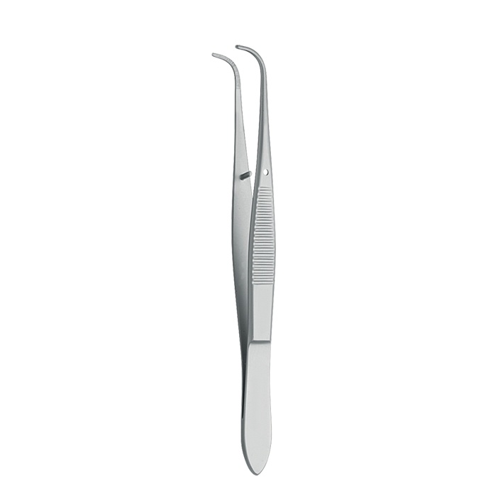 Anat. Pinzette, fein, stark gebogen 9,5 cm