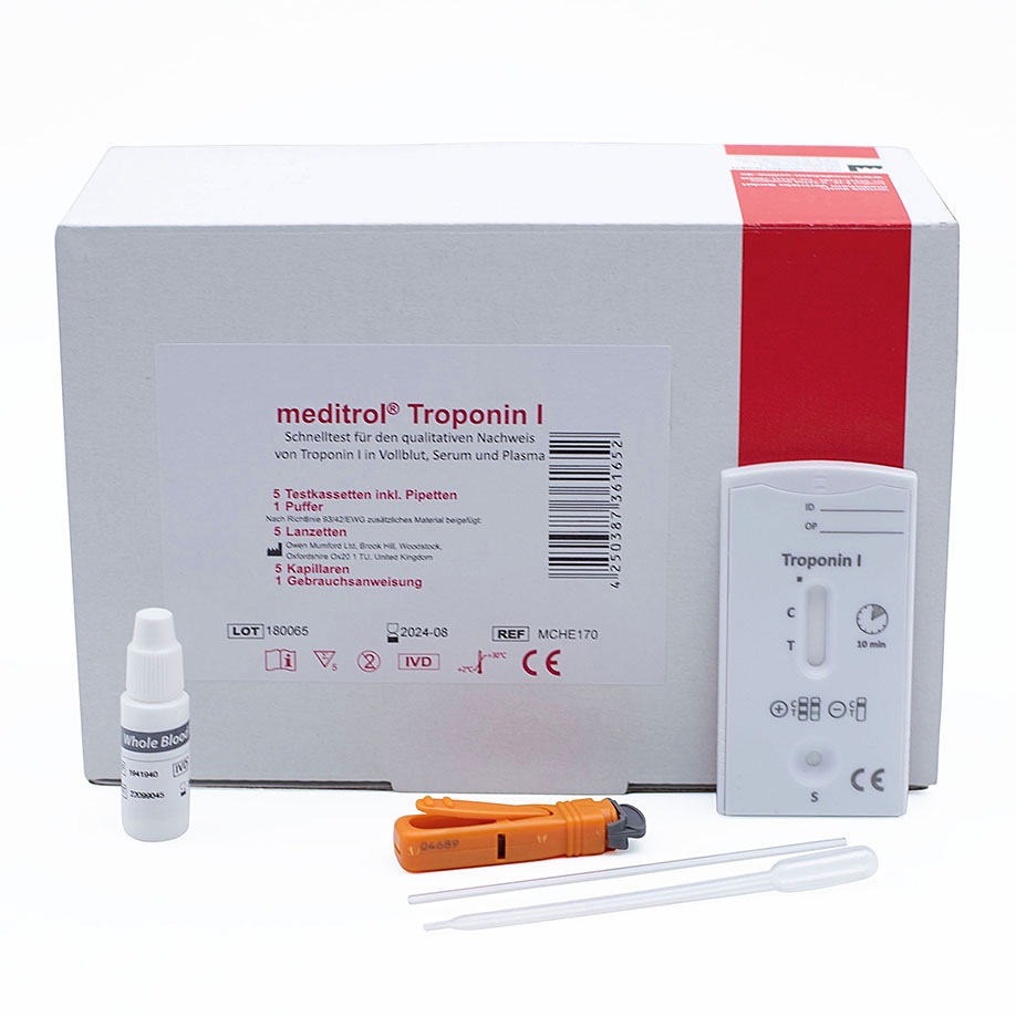 Meditrol Troponin I (cTnl) Schnelltest Inkl. Probepipetten (5 x 1 T.)