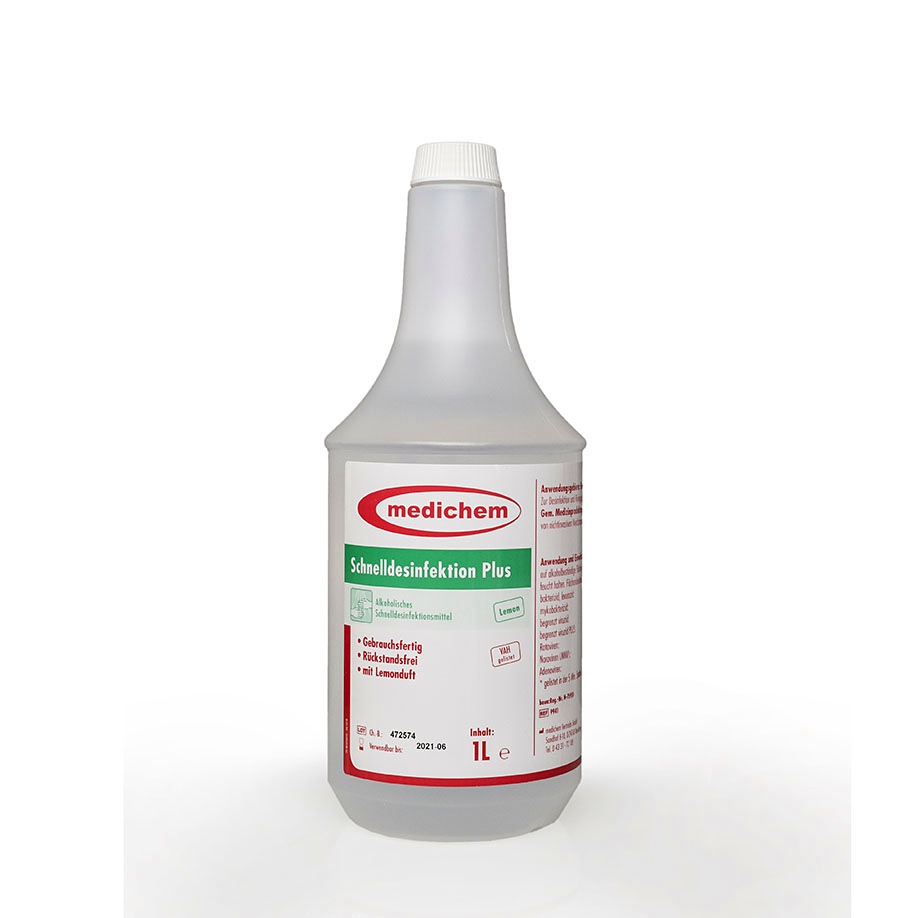 Medichem Schnelldesinfektion Plus Lemonduft 1 Ltr. (ohne Sprühkopf)