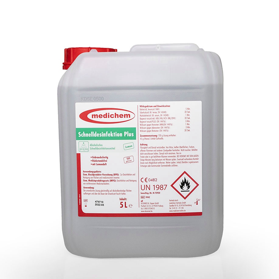 [MDC 9942] Medichem Schnelldesinfektion Plus Lemonduft 5 Ltr.
