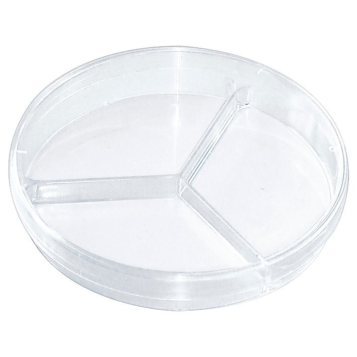 [MEG 122092] Petrischalen Ø 9 cm, mit Nocken Dreigeteilt, Polystyrol (20 Stck.)