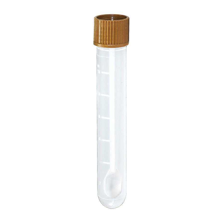 [MEG 122172] Stuhlröhrchen 13 ml, 16 x 100 mm Mit Schraubverschluss braun (1000 Stck.)