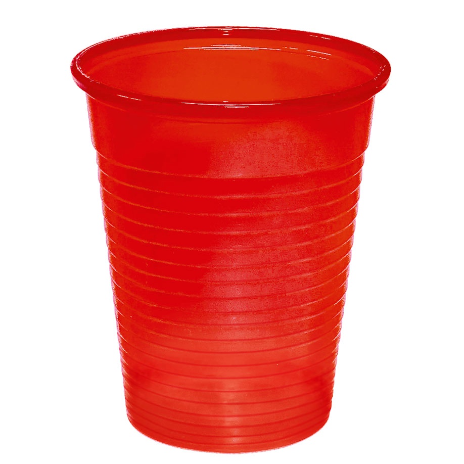 [MEG 122215] Mundspül- / Laborbecher 180 ml Rot (100 Stck.)
