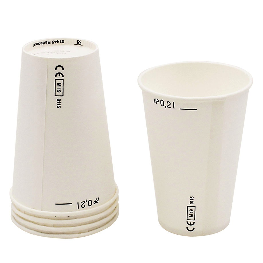[MEG 122250] Trinkbecher aus Papier, 200 ml, weiß