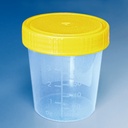 Urinbecher 100 ml mit Schraubdeckel gelb Montiert, bestrahlt (5 Stck.)