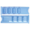 Medikamentendispenser blau (5x40 Stck.) Mit Beschriftung: deutsch/englisch