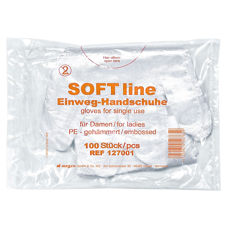 [MEG 127001] SOFT line PE-Handschuhe Damen Beutel (100 Stck.)