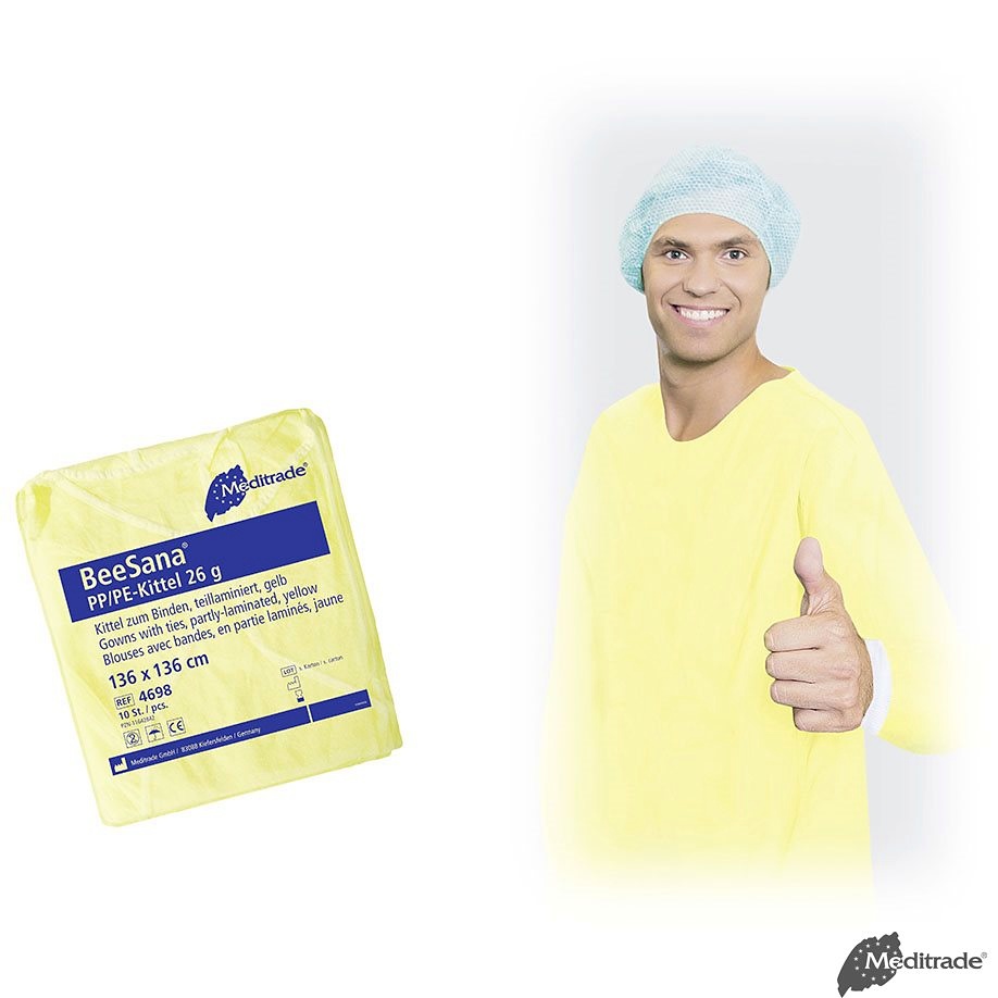 [MEG 128047] PP/PE-Schutzkittel gelb 136 x 136 cm (10 Stck.)