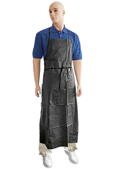 Einmal-PE-Schürzen mit Band schwarz 128 x 80 cm x 0,025 mm (50 Stck.)