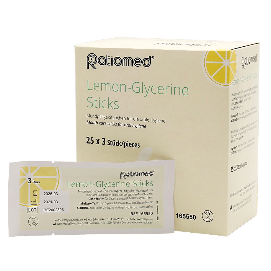 Lemon-Glycerine Sticks ratiomed (25 x 3 Stck.)