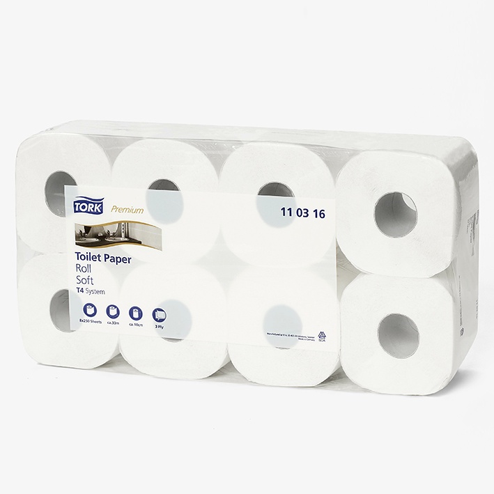 [MEG 171052] Tork Premium Toilettenpapier, 3-lagig Toilet Soft, hochweiß (9 x 8 Rl.)