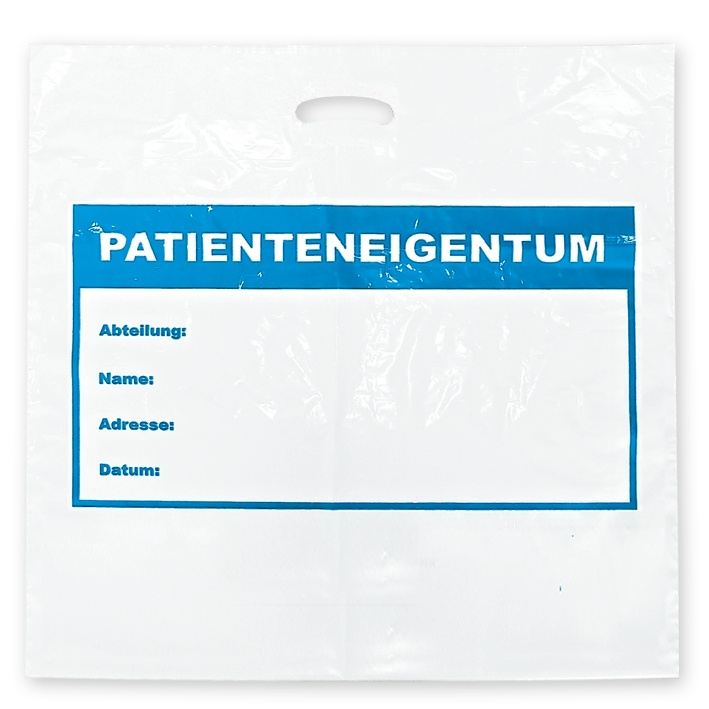 Tragetaschen ''Patienteneigentum'' Weiß, 60 x 60 x 10,5 cm (250 Stck.)