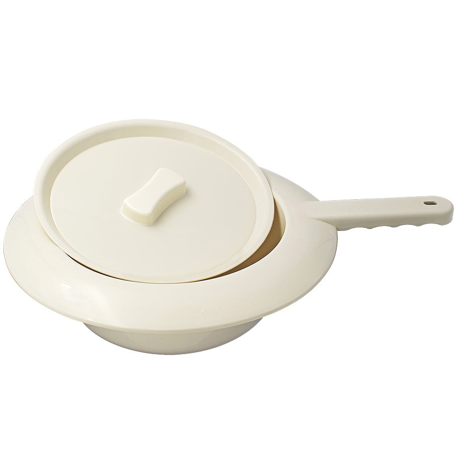 [MEG 636007] Stechbecken aus Kunststoff Mit Flachgriff und Deckel für Erwachsene