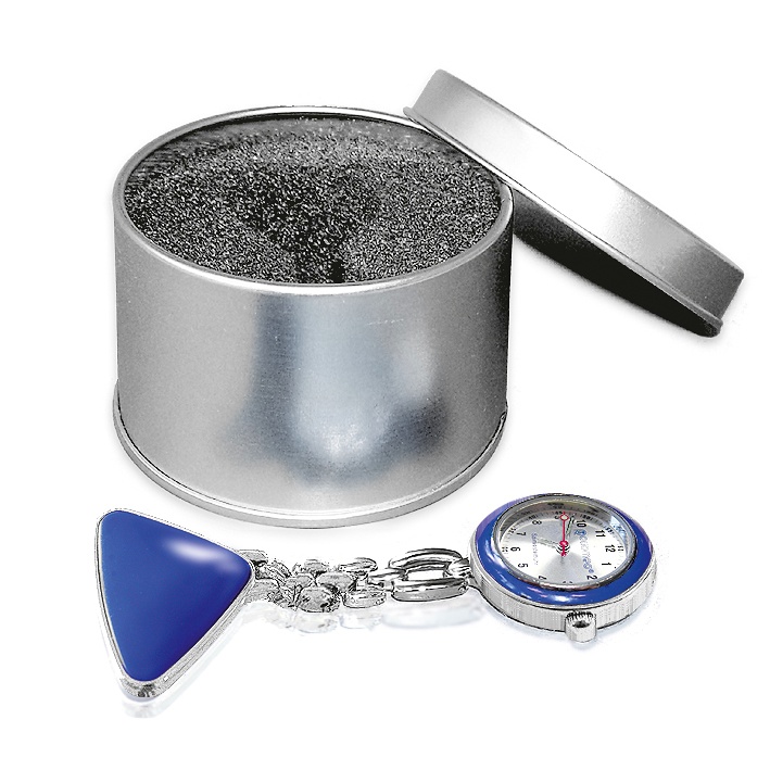 Kitteluhr ratiomed blau/silber In Metalldose