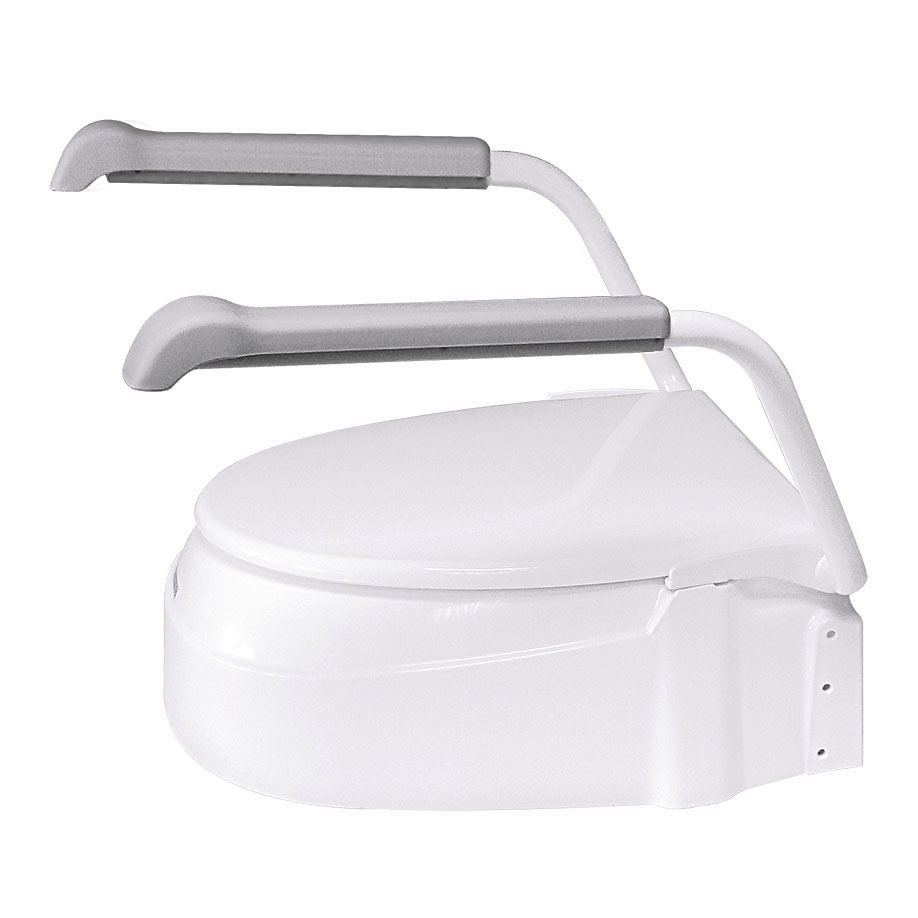 Toilettensitzerhöhung weiß Mit Armlehnen und Deckel