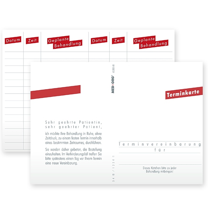 Terminkarten blanko für alle Fachgruppen (500 Stck.)