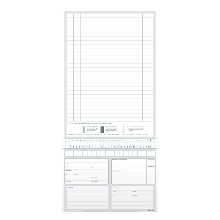 Karteitaschen ALPHAnorm DIN A5 quer Typ Heilpraktiker (1000 Stck.)
