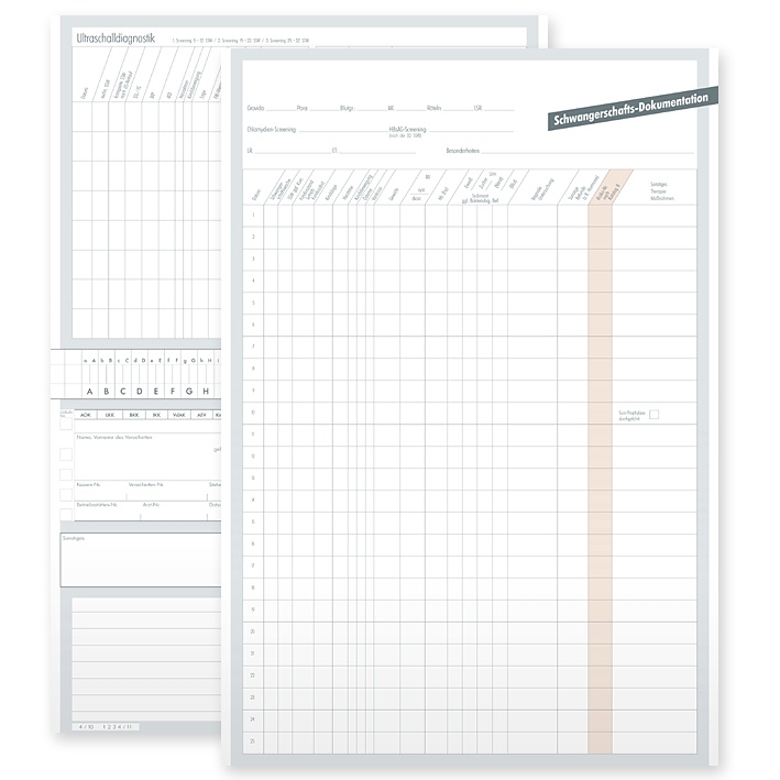 Karteikarten ALPHAsafe DINA5 (250 Stck.) Typ Schwangerschaftsdokumentation